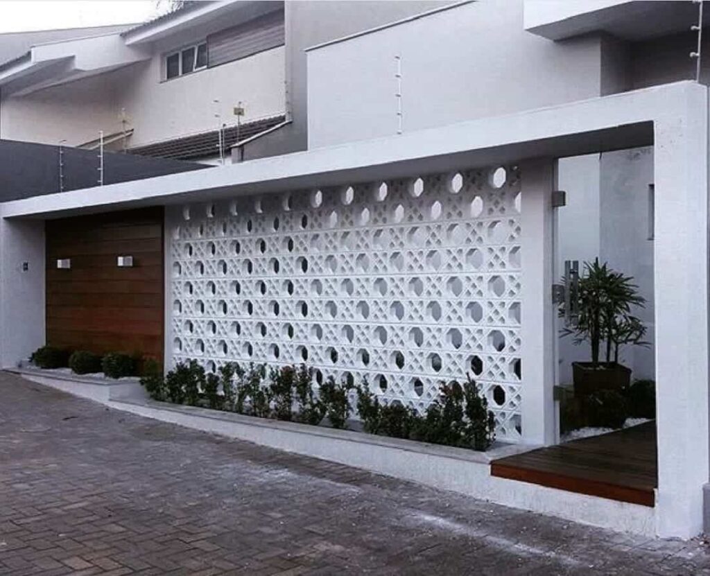 Mẫu hàng rào xi măng cho nhà cấp 4