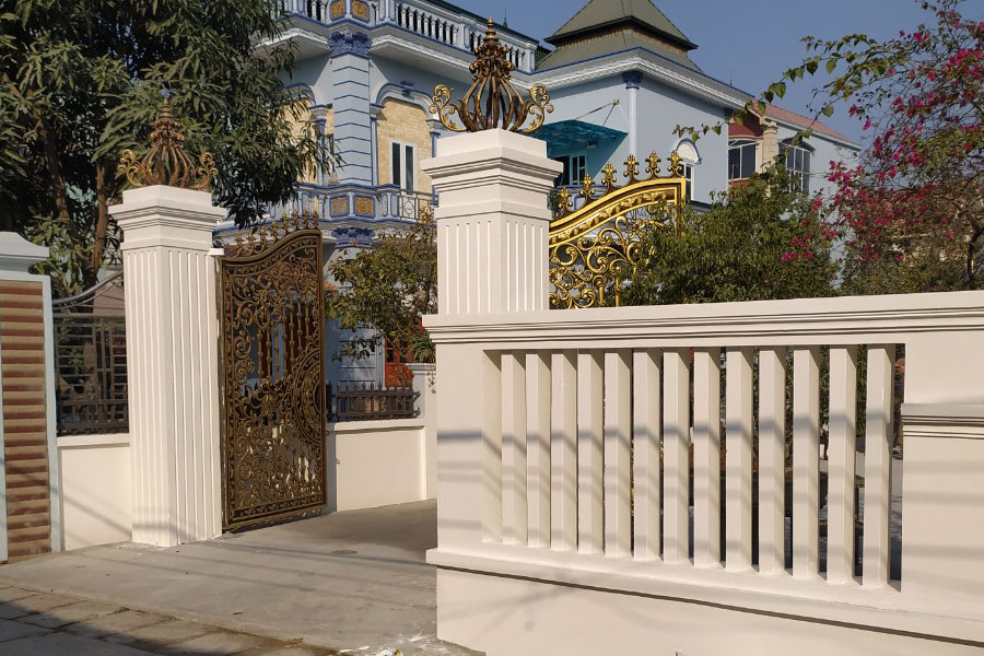 Mẫu hàng rào xi măng đơn giản, hiện đại