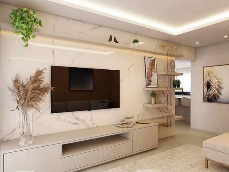 mẫu phòng khách ốp nhựa đẹp