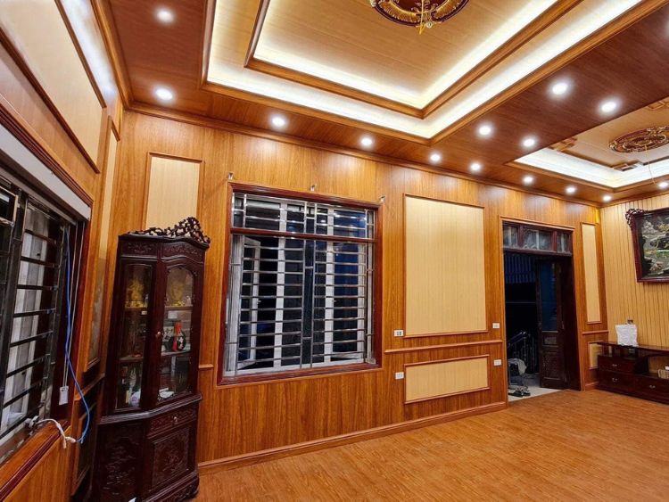 mẫu phòng khách ốp nhựa đẹp