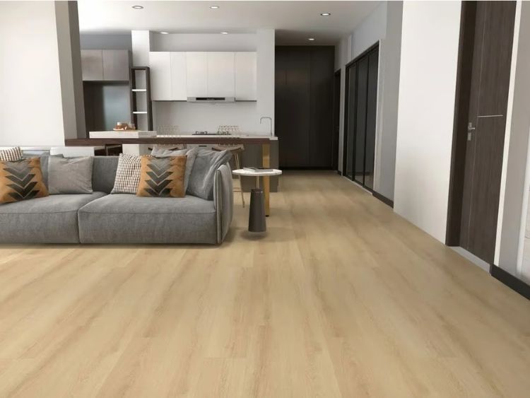 Không gian nội thất hiện đại sử dụng sàn nhựa PVC – lựa chọn tối ưu về thẩm mỹ và độ bền.