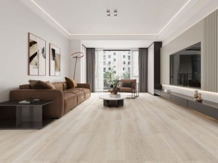 Ứng dụng đa dạng của sàn WPC trong phòng khách, phòng ngủ và văn phòng hiện đại.